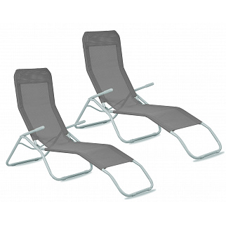 Aga 2x Zahradní lehátko SIESTA Šedé