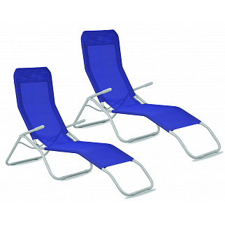 Aga 2x Zahradní lehátko SIESTA Tmavě modré