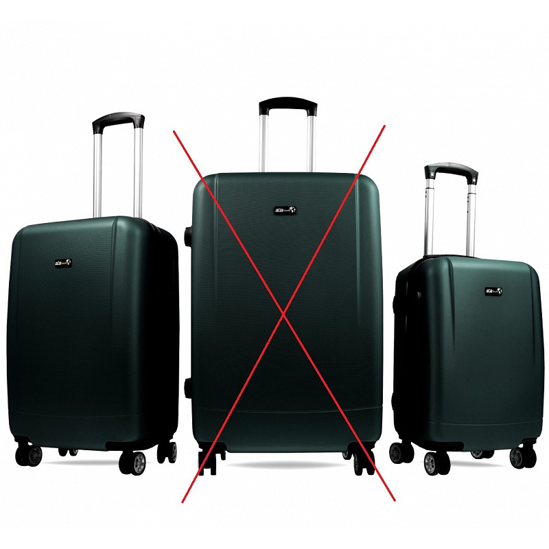 Aga Travel Sada cestovních kufrů Tmavě zelená, vel. M + S, 6CZ020  - II. JAKOST