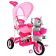 dětské tříkolové kolo Elephant Pink + zvuky + stříška + zábrana + opěrka nohou + rukojeť + ližiny + úložný prostor