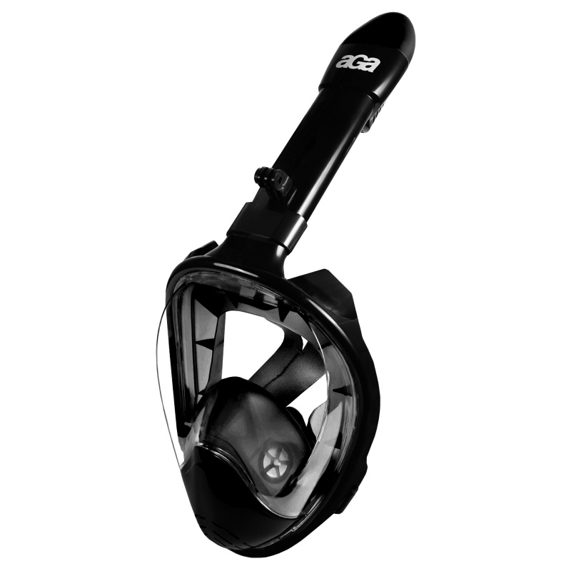 Aga Celoobličejová šnorchlovací maska S/M Černá/Černá