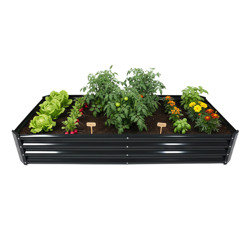 Aga Vyvýšený záhon 180x90x30 cm pozinkovaná ocel Černý
