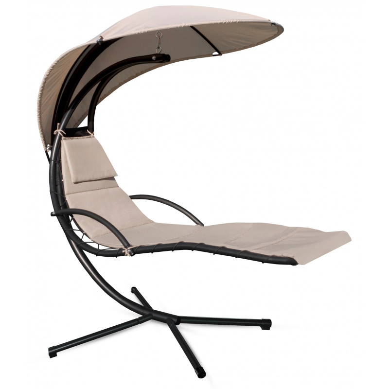 Aga Zahradní závěsné lehátko se stříškou Béžové