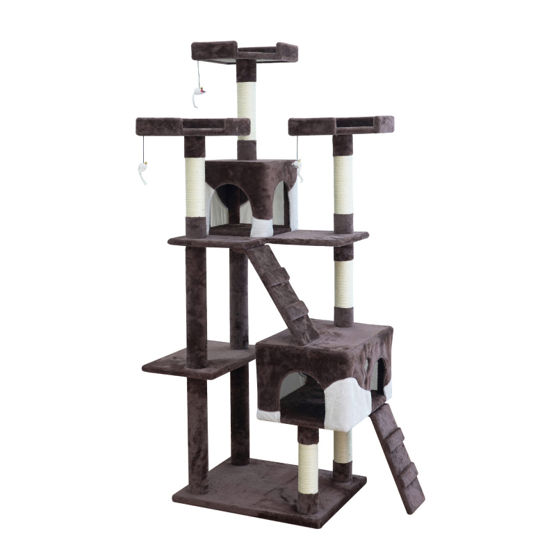 Aga Škrabadlo pro kočky 170 cm Hnědobílé