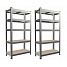 Aga 2x Kovový regál 180x90x30 cm 5 polic