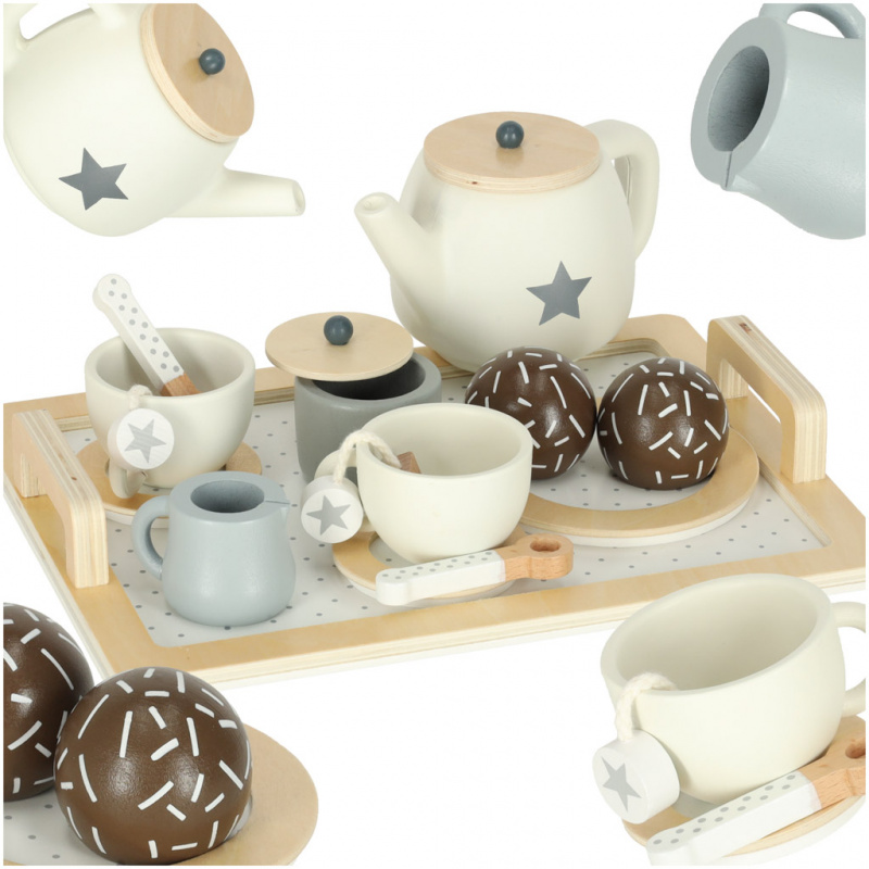 Aga Dřevěný kávový servis pro děti 14 dílů