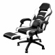 Aga Kancelářská židle Černo - Bílá s opěrkou pro nohy