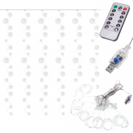 Aga LED Světelný závěs 3x3m 300 LED Studená bílá