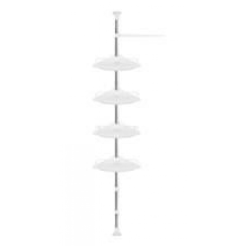 Teleskopická rohová polička Bílá ISO 6548