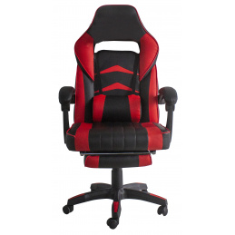 Aga Kancelářská židle Černo - Červená s opěrkou pro nohy