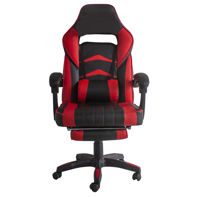 Aga Kancelářská židle Černo - Červená s opěrkou pro nohy