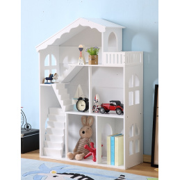 Aga LULILO Regál na hračky - domeček 2v1 CALLA 116 cm XXL