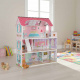 Aga MDF Domeček pro panenky s nábytkem 70 cm Růžový LED