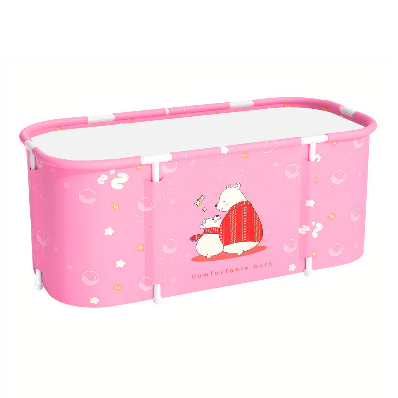 Aga Skládací přenosná vana 115x60x50 cm Růžová