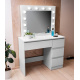 Aga Toaletní stolek se zrcadlem a osvětlením Matný bílý
