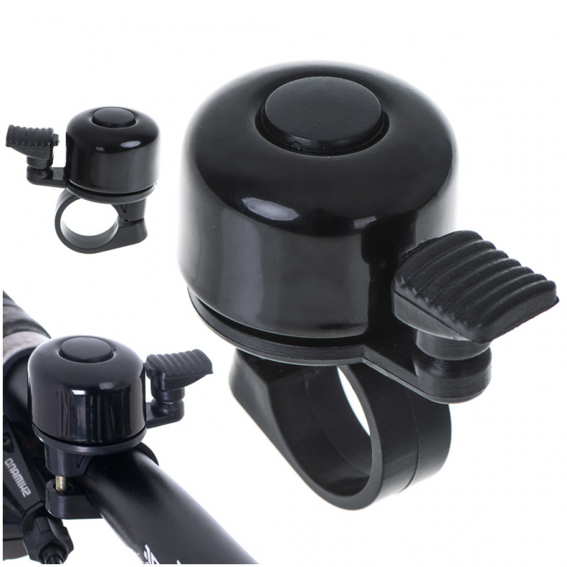 Hlasitý kovový zvonek na kolo černý