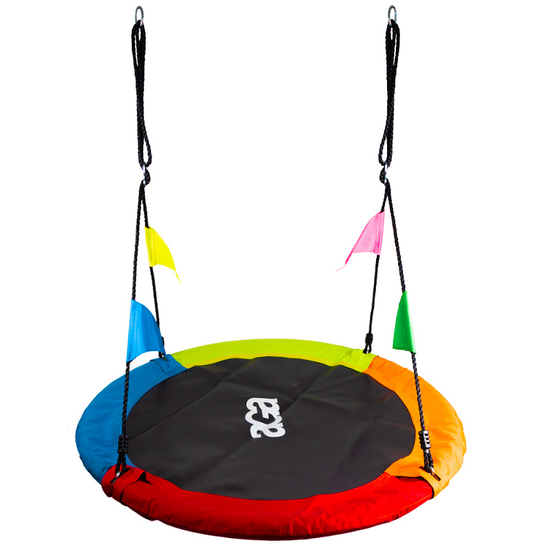 Aga Závěsný houpací kruh 120 cm Čtyřbarevný s vlajkami