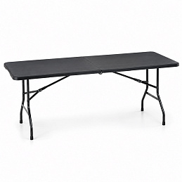 Aga Zahradní skládací stůl 180x70x74 cm Černý