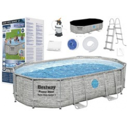 Stojan na bazén Bestway 488x305x107 11in1 kámen 56946
