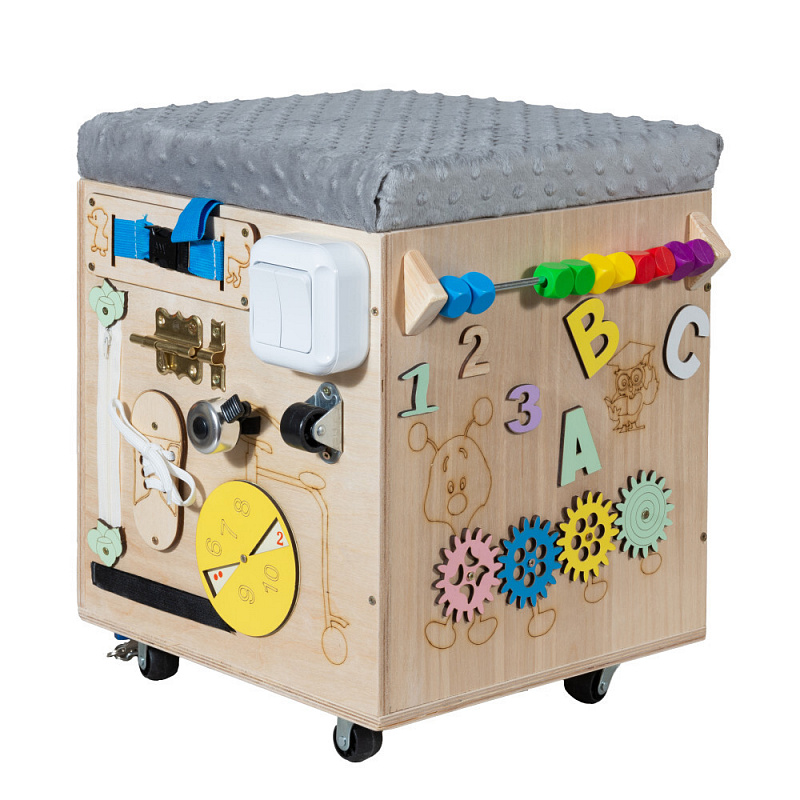 Aga4Kids Úložný edukační box/taburet na hračky 3v1 6DZ156 - II. JAKOST
