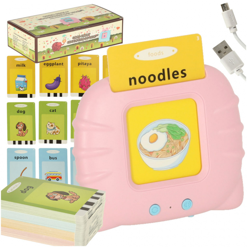 Aga Zvuková čtečka pro vzdělávací karty + 112 ks Růžová