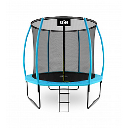 Aga SPORT EXCLUSIVE Trampolína 250 cm Světle modrá + ochranná síť + žebřík