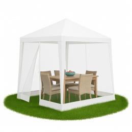 Aga Zahradní altán s moskytiérou 2,4x3 m Bílý