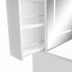 Aga Toaletní stolek se zrcadlem a LED osvětlením + taburet Matný bílý