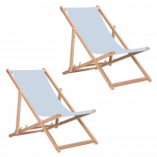 Aga 2x Dřevěné skládací lehátko Světle šedé