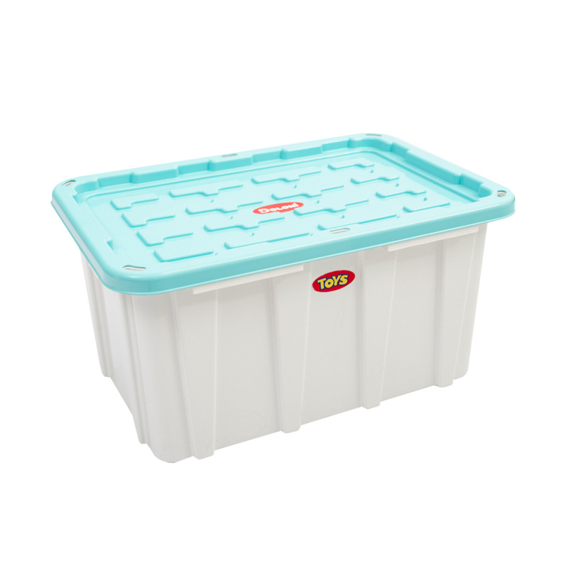 Doloni Úložný box s víkem 75x51x37 Bílý/Tyrkysový