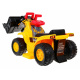 Buldozer na baterie pro děti Jezdec + helma + pohyblivý kbelík + zvuky
