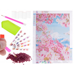 Aga Sada mozaiky s diamantovou výšivkou 5D Třešňový květ