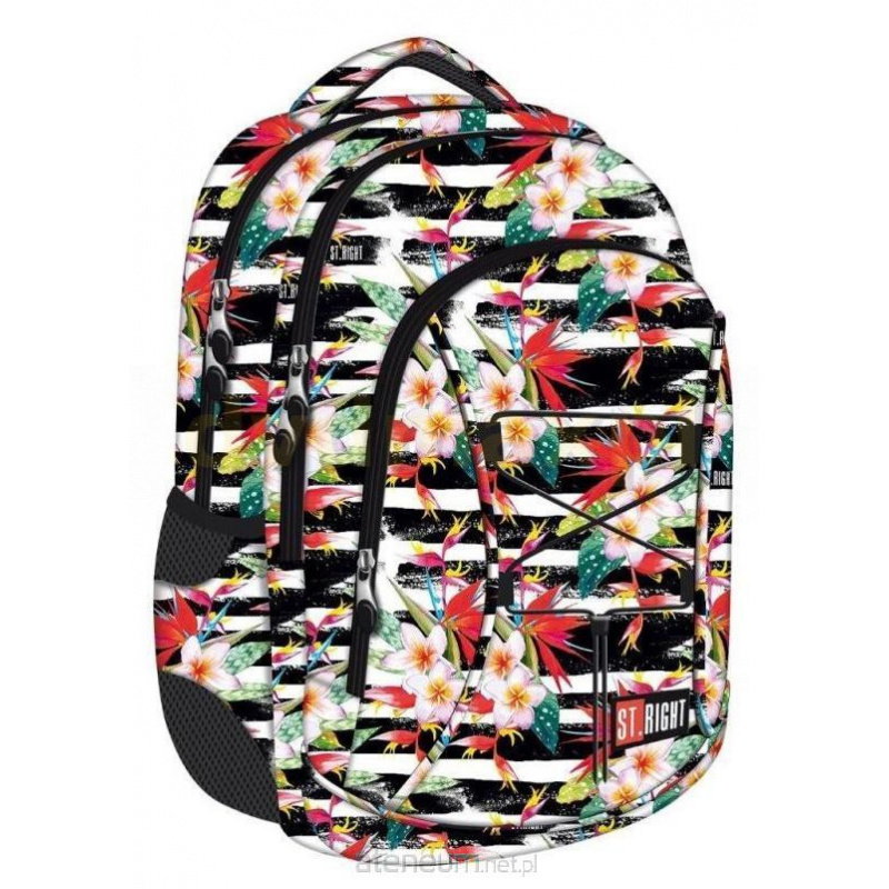 St.RIGHT Školní batoh tříkomorový Tropical Stripes