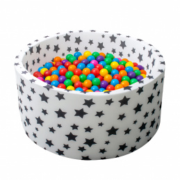 Aga Suchý bazén 90x40 cm s míčky Hvězdičky