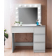 Aga Toaletní stolek se zrcadlem, osvětlením a el.zásuvkou Matný bílý