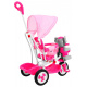 dětské tříkolové kolo Elephant Pink + zvuky + stříška + zábrana + opěrka nohou + rukojeť + ližiny + úložný prostor