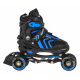 Sada kolečkových bruslí 4 v 1 Brusle pro děti Velikost 34-38 Modrá