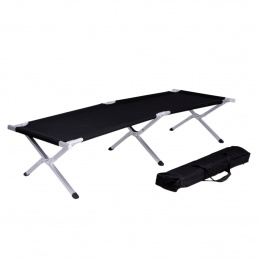 Aga Kempingové skládací lehátko Černé