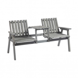 Aga Zahradní lavice se stolkem 152x70x83 cm Šedá