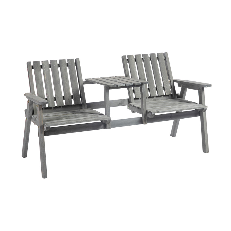 Aga Zahradní lavice se stolkem 152x70x83 cm Šedá