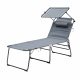 Aga Zahradní lehátko XXL se stříškou Šedé