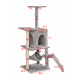 Aga Škrabadlo pro kočky 42x49x136 cm Šedé