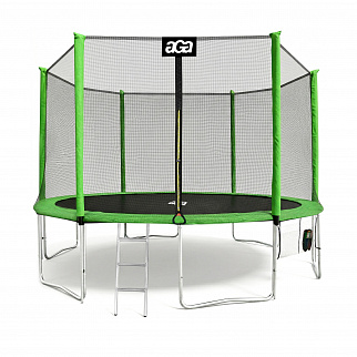 Aga SPORT PRO Trampolína 430 cm Světle zelená + ochranná síť  + žebřík + kapsa na obuv