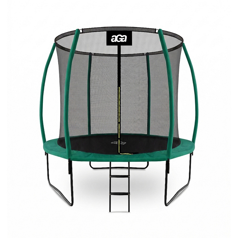 Aga SPORT EXCLUSIVE Trampolína 250 cm Tmavě zelená + ochranná síť + žebřík