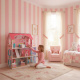 Aga MDF Domeček pro panenky s nábytkem 70 cm Růžový LED