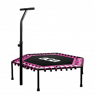 Aga FITNESS Trampolína 130 cm Růžová + madlo - 2. JAKOST