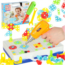 Aga Dětská mozaika puzzle se šroubovákem 151 ks