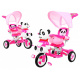 dětské tříkolové kolo Panda Pink + zvuky + stříška + zábrana + opěrka nohou + rukojeť + ližiny + úložný prostor