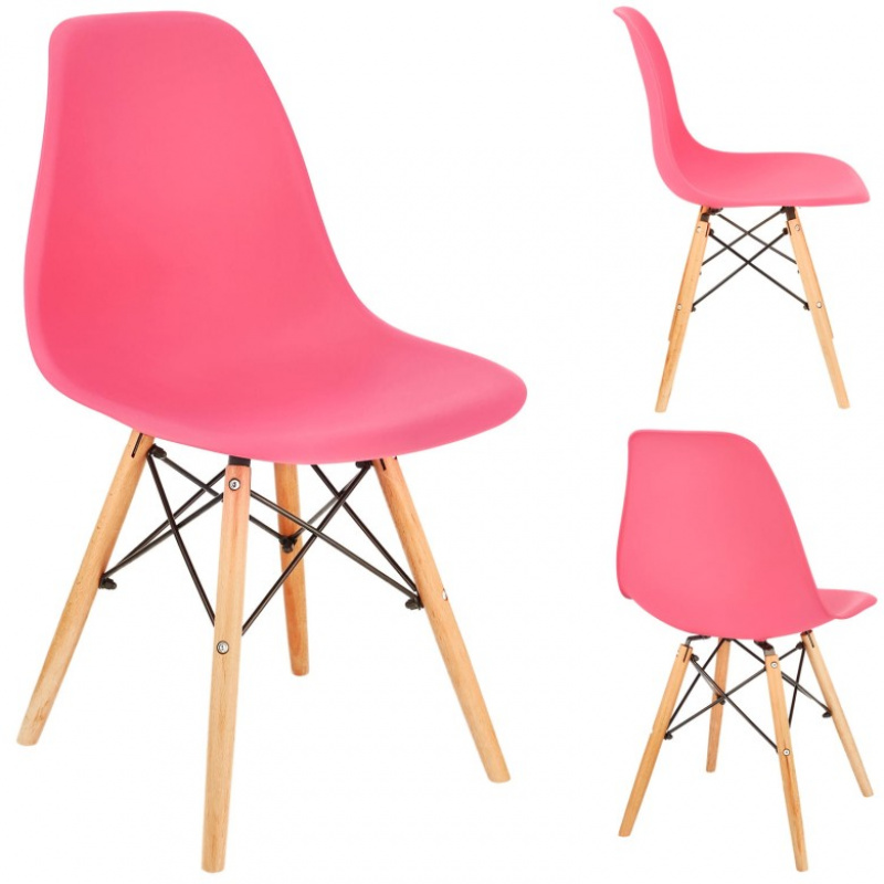 Skandinávská plastová židle EVA růžová