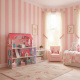 Aga MDF Domeček pro panenky s nábytkem 70 cm Růžový LED
